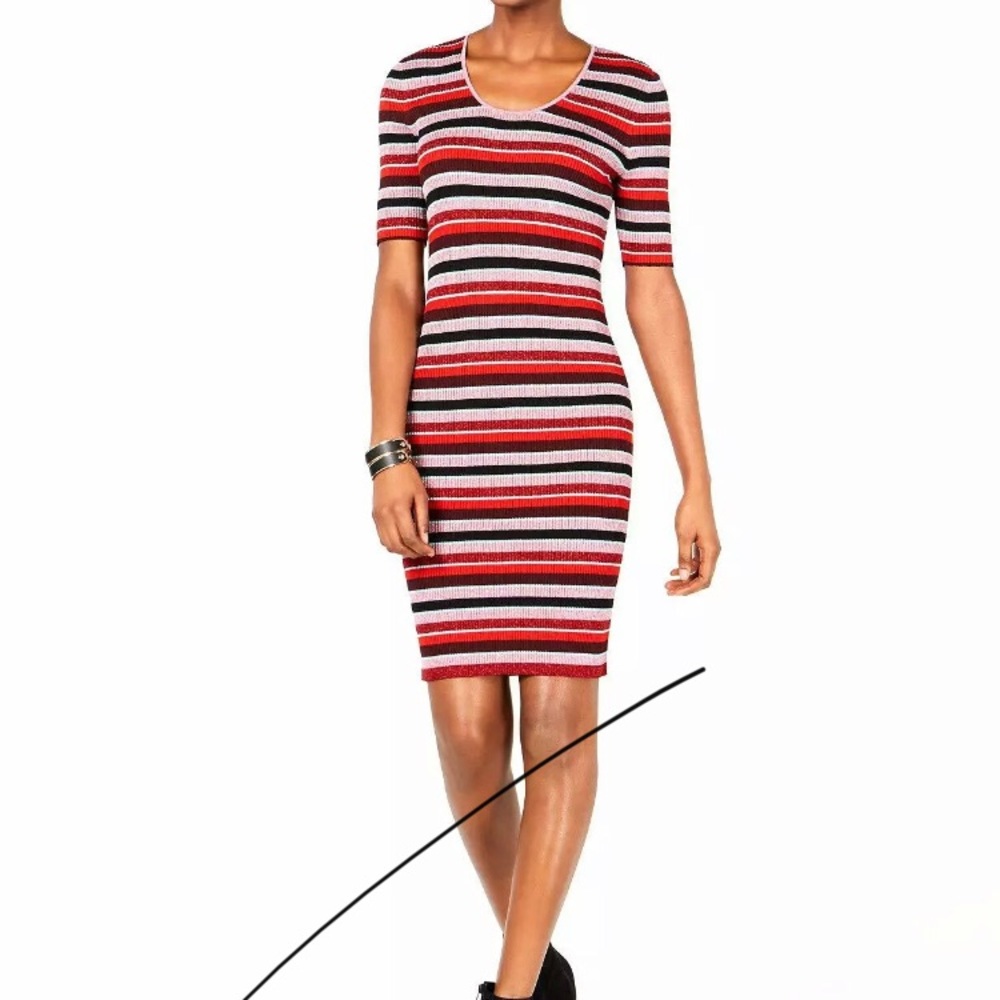 NWT Ribbed stretchy striped sweater dress